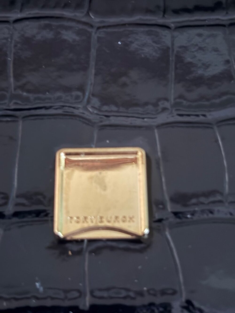 Tory Burch Britten Black Embossed Leather Convertible Crossbody/ Clutch Bag - Picture 11 of 16